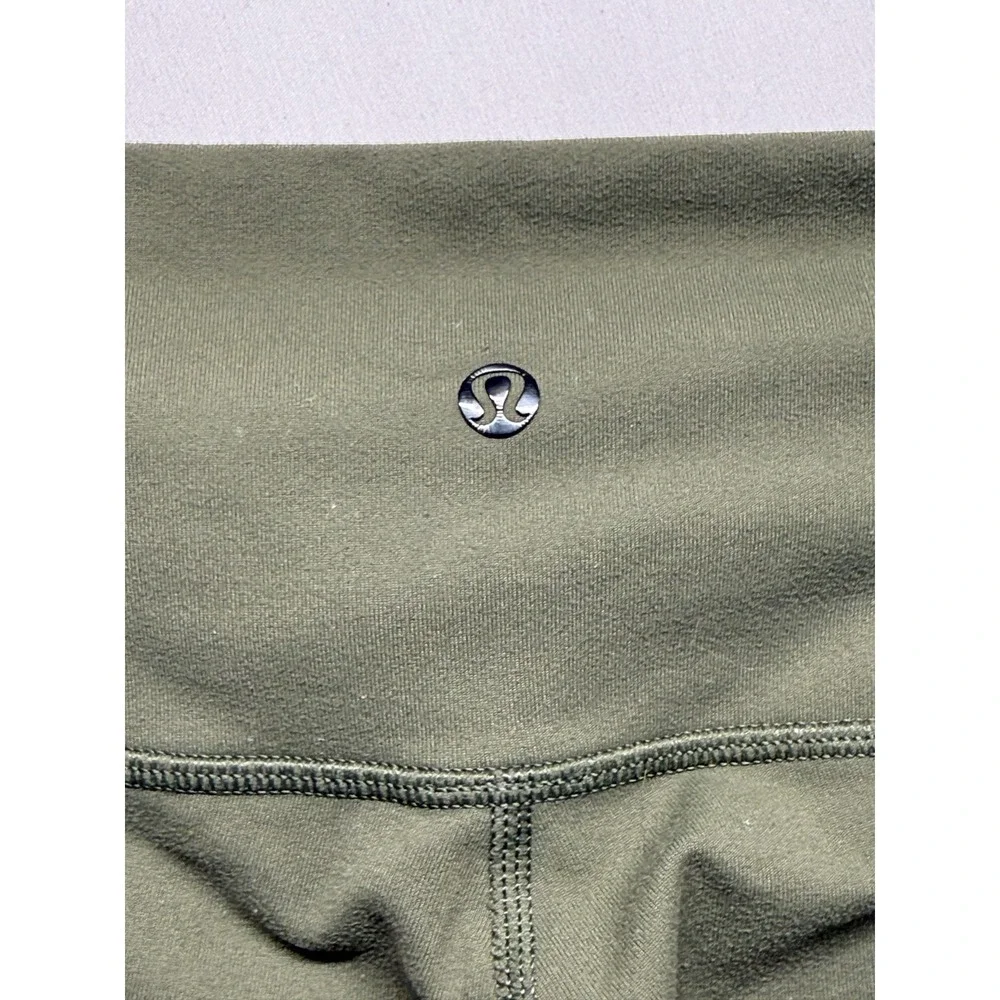 Lululemon‎ Align Leggings Womens 0 Olive Green Logo High Rise Sweat Wicking Yoga